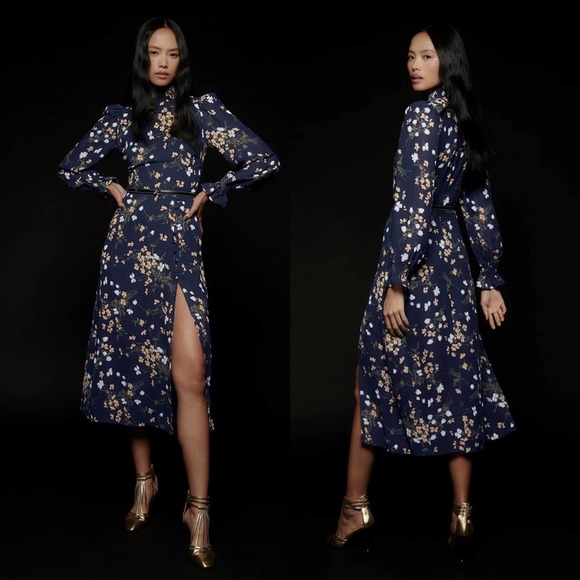 Reformation Dresses & Skirts - REFORMATION Stevi Gemini Long Sleeve Floral Midi Dress